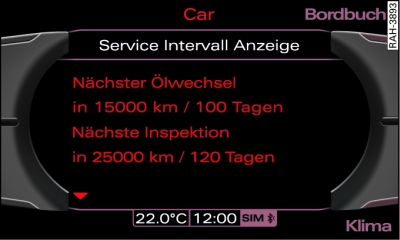 Display: Service-Intervall-Anzeige